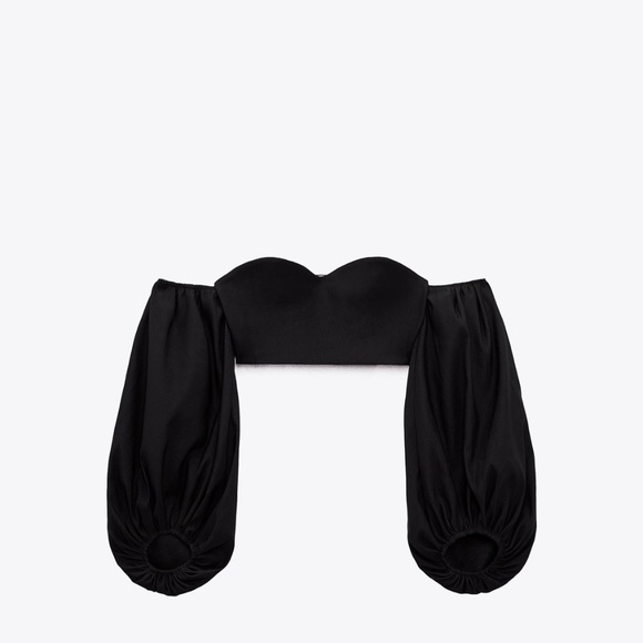 Zara limited edition balloon sleeves crop top you cannot miss - Picture 6 of 8